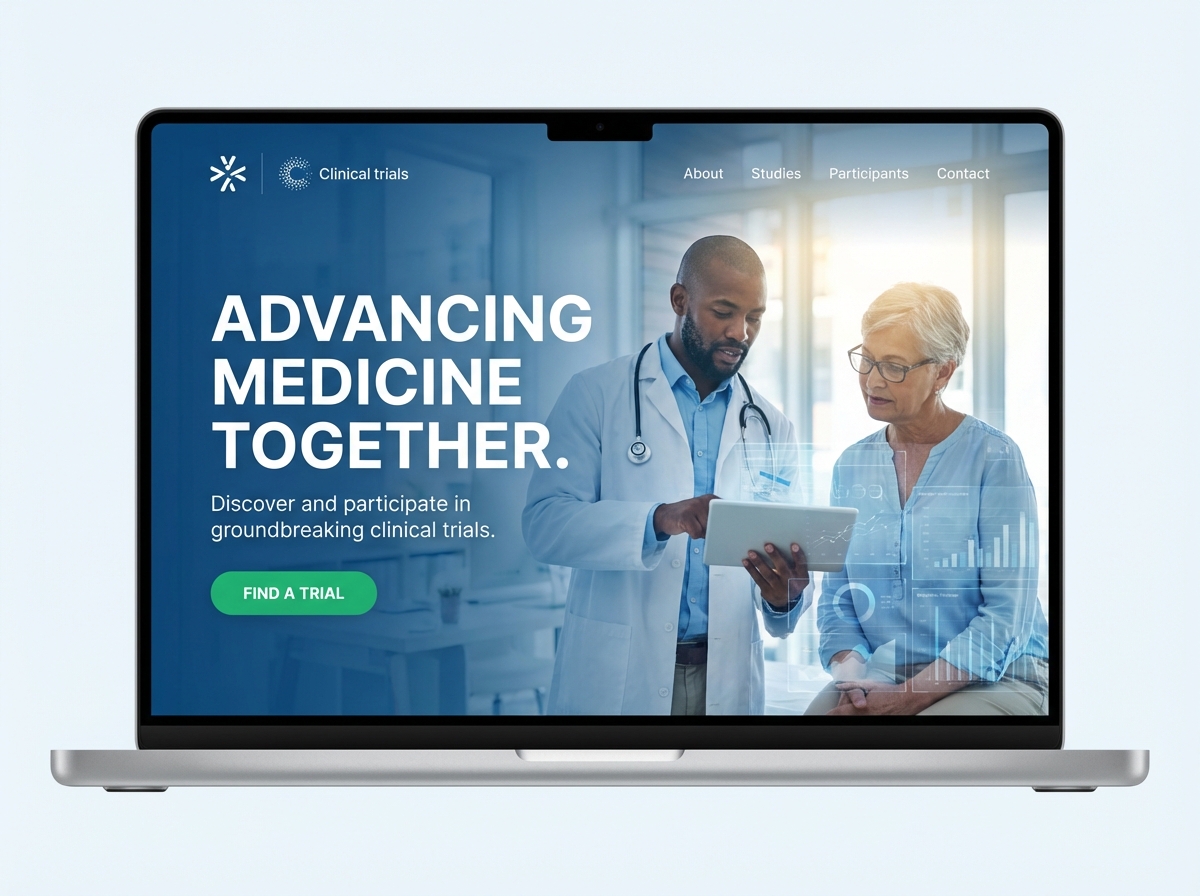 Launch Your Next Clinical Trial Website with Ease website preview
