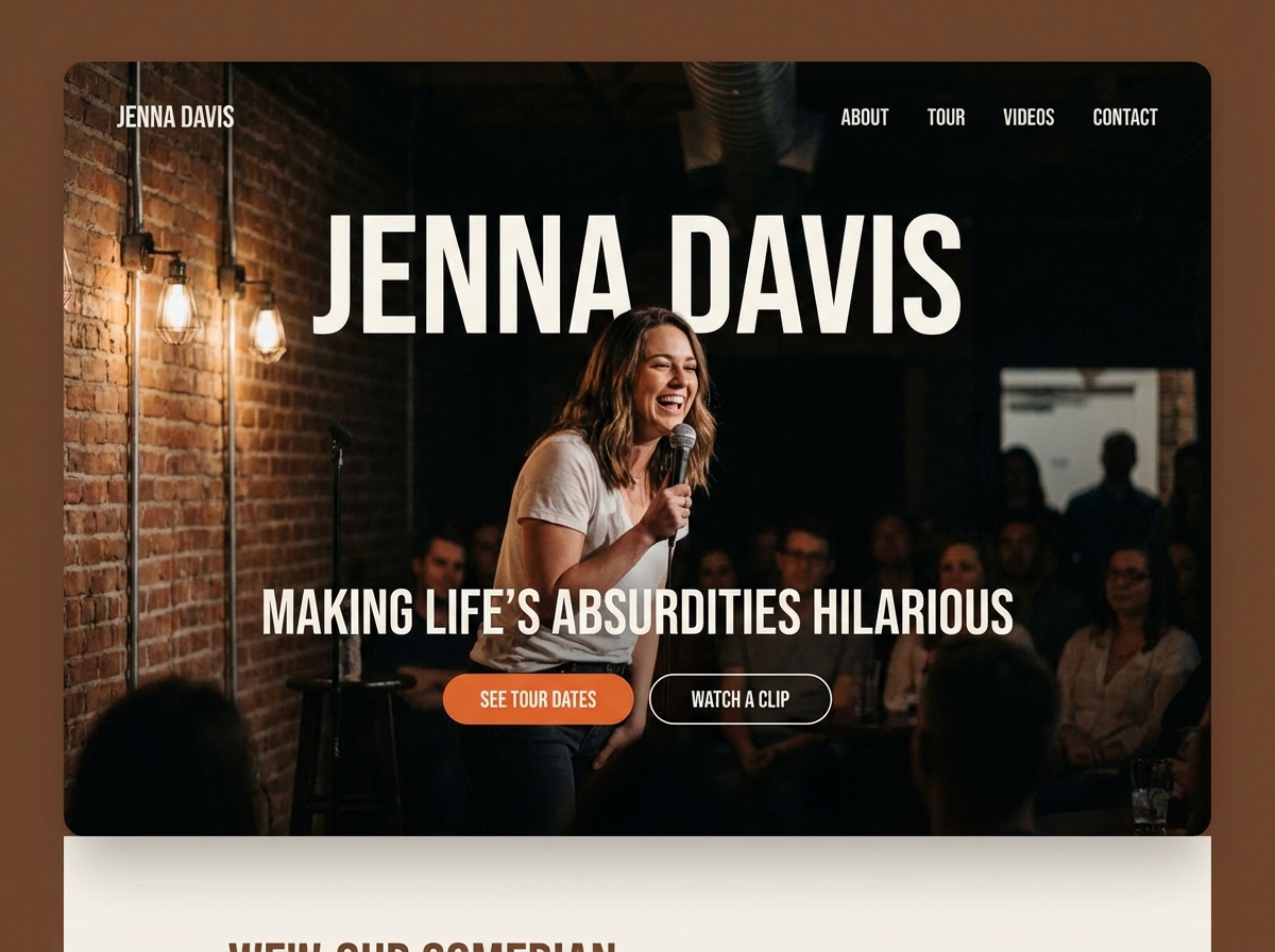 Build a Stellar Comedian Website with Ease website preview
