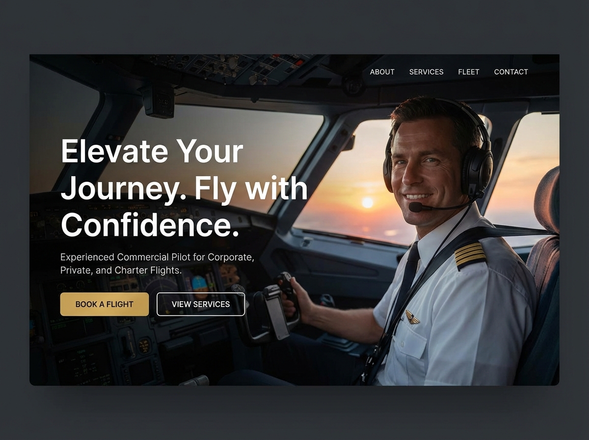 Build Your Professional Commercial Pilot Portfolio website preview