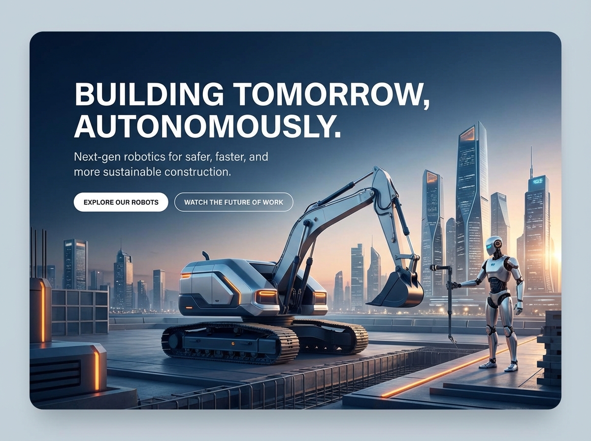 Build the Future with a <span class='gradient-text'>Construction Robotics Website</span> website preview