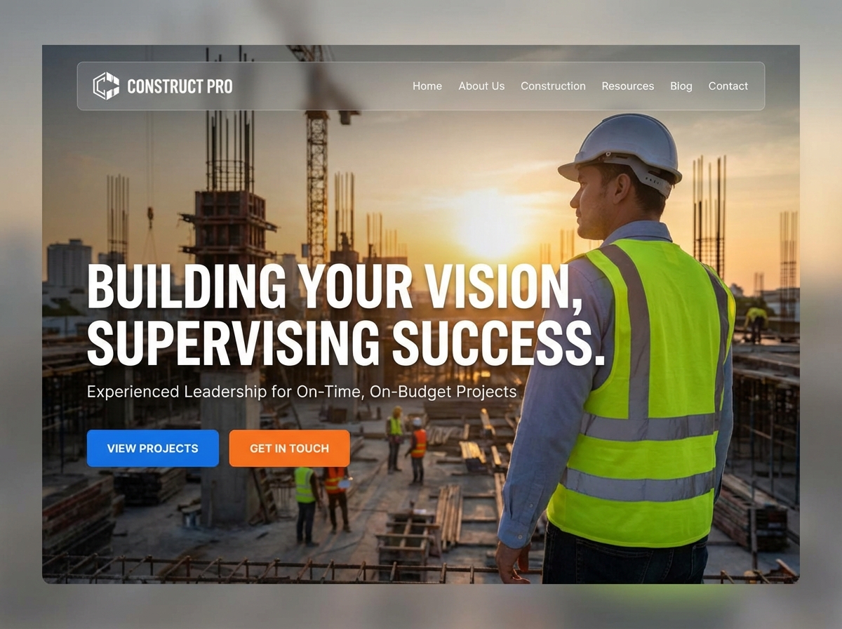 Build Your Authority with a Professional Construction Supervisor Website website preview