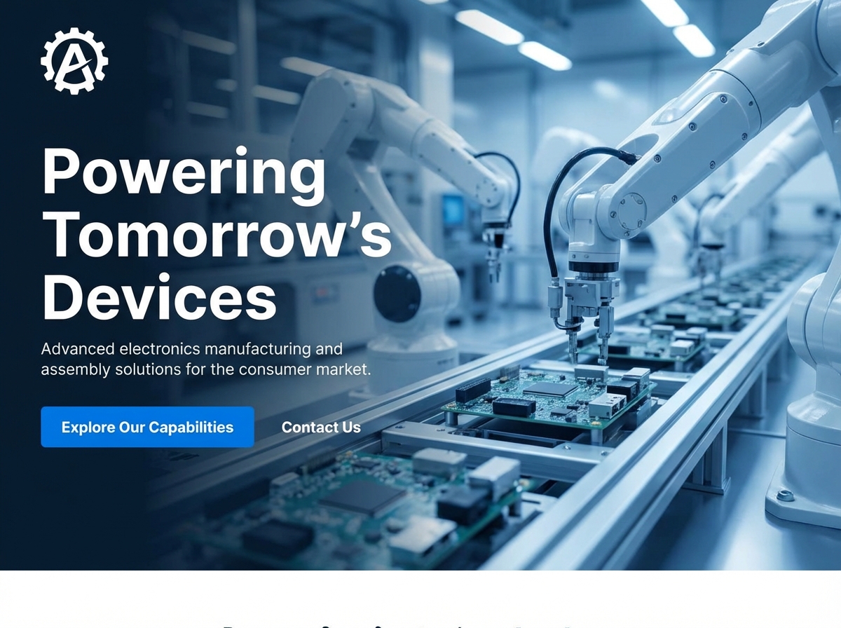 Build Your Powerful Brand with Our Consumer Electronics Manufacturing Website Builder website preview