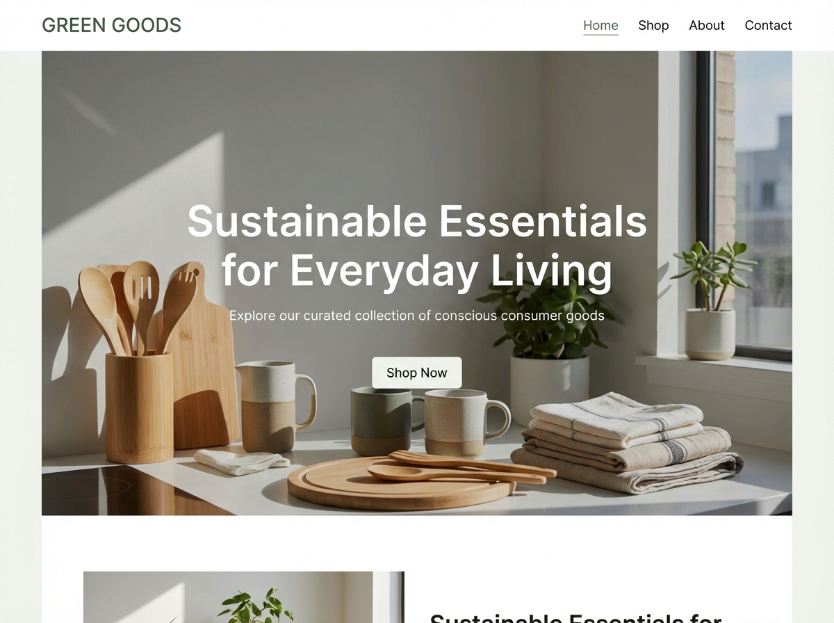 Launch Your Next Consumer Goods Website Effortlessly website preview