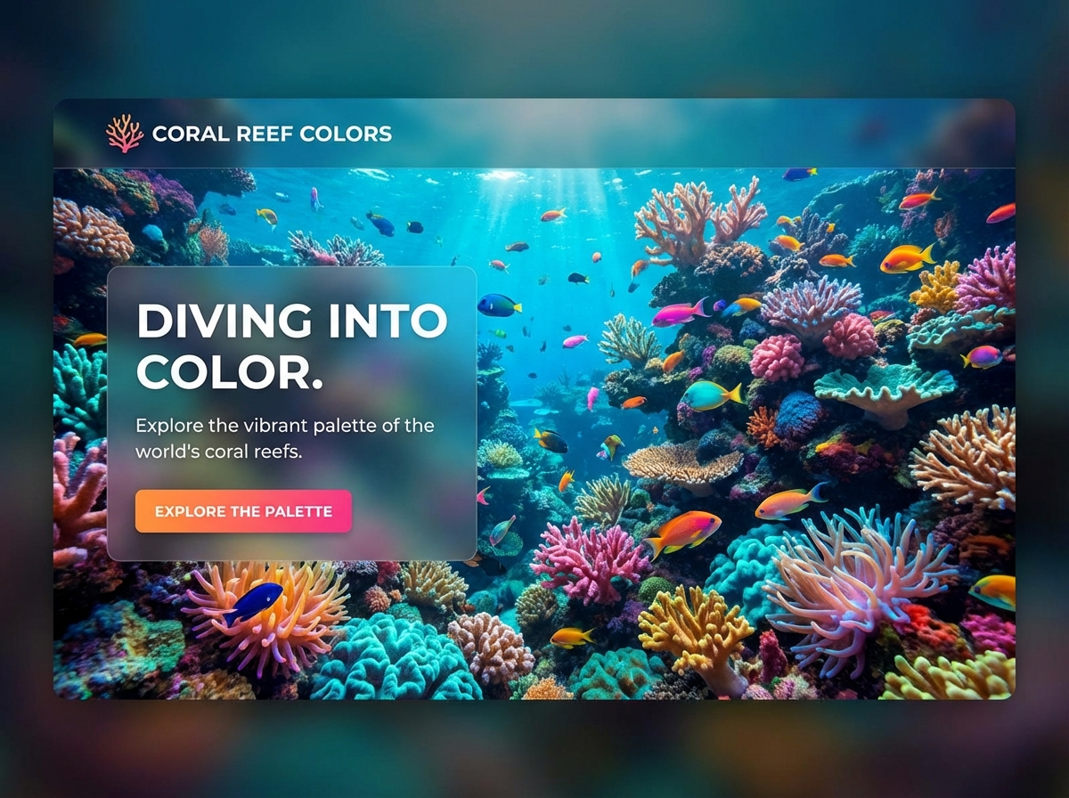 Stunning Coral Reef Colors for Your <span class='gradient-text'>Marine Conservation Website</span> website preview