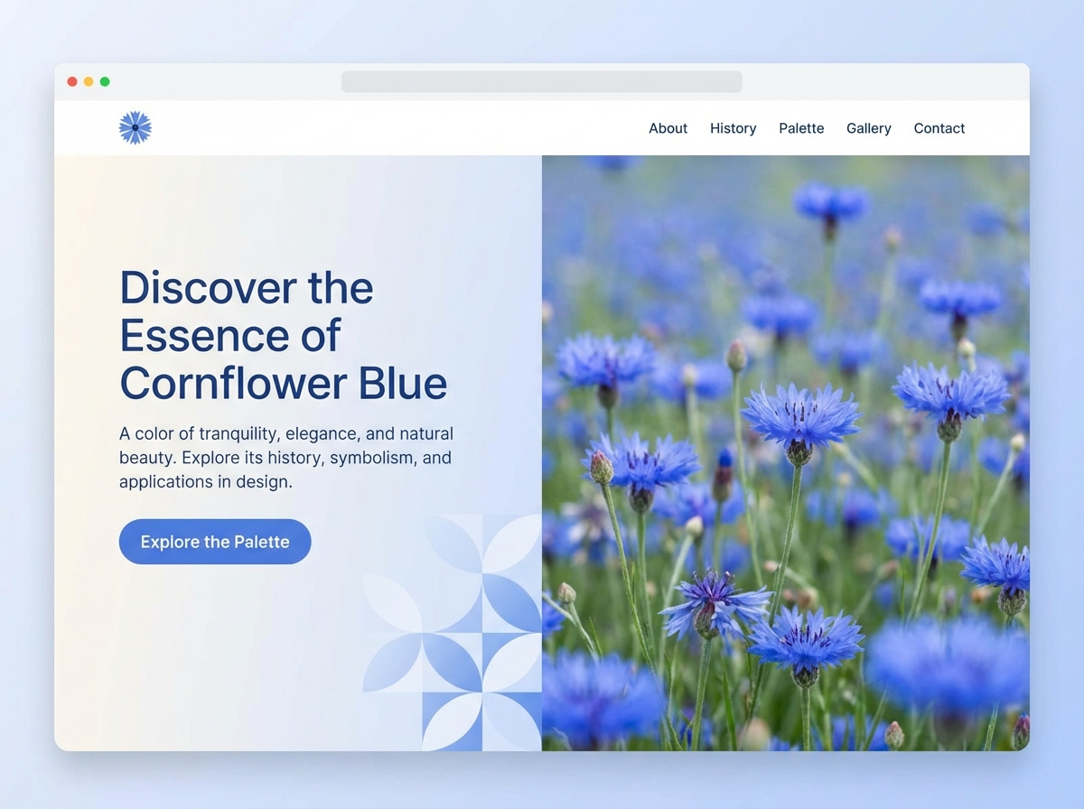 Unleash Your Vision with the Perfect Hue: Your Guide to a stunning Cornflower Blue Website. website preview
