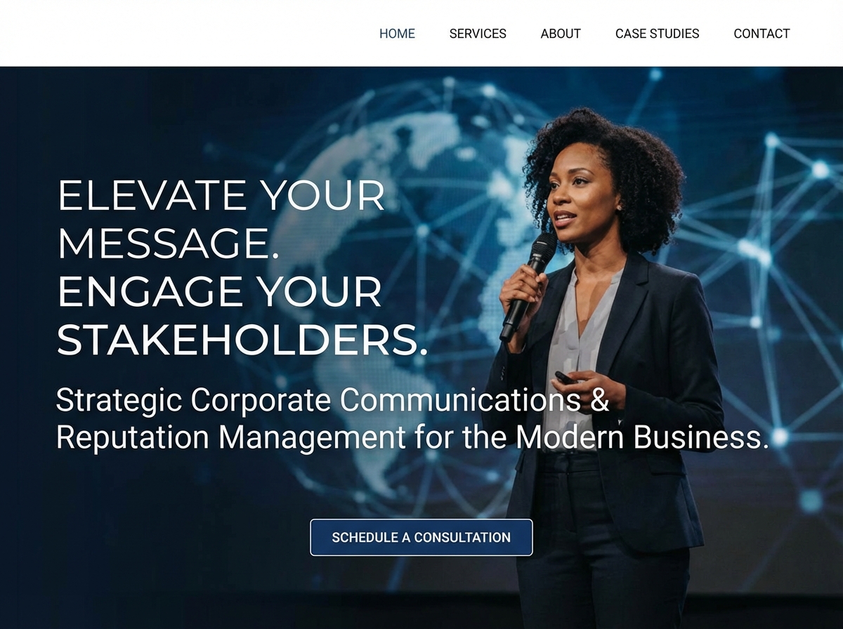 Build Your Professional Corporate Communications Specialist Website website preview
