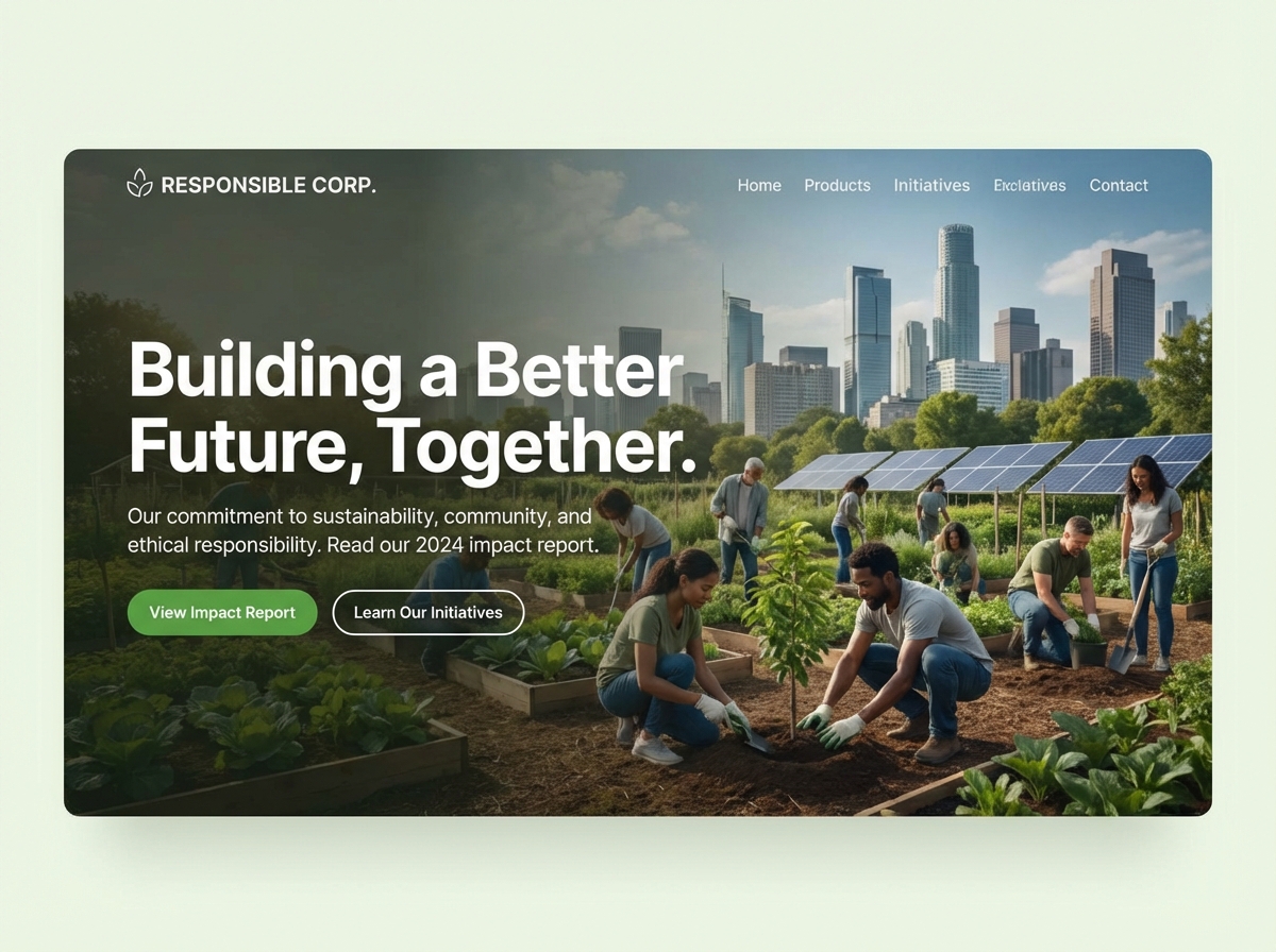 Build Your Impact: The Ultimate Corporate Social Responsibility Website Builder website preview