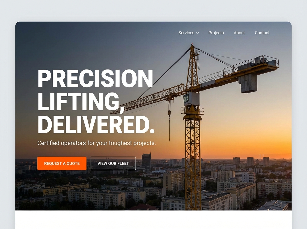 Build Your Professional Crane Operator Website Today website preview