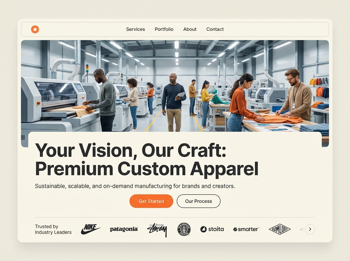 Launch Your Custom Apparel Manufacturing Website website preview