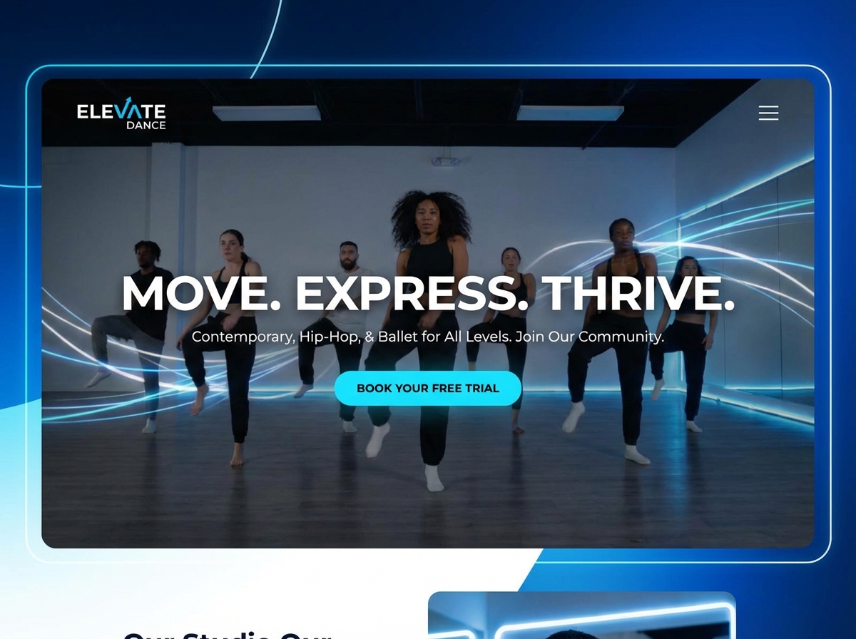 Build Your Dream Dance Studio Website in Minutes website preview