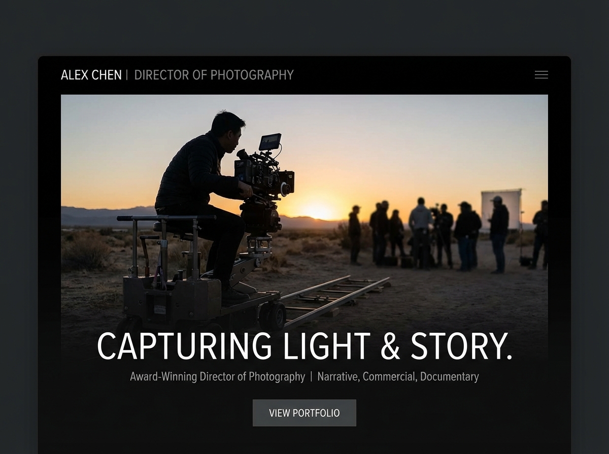 Build Your Vision: The Ultimate Website Builder for a Director of Photography website preview