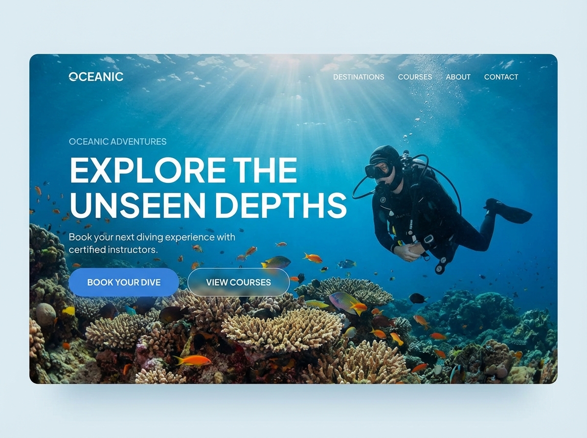 Build Your Stunning Online Dive Portfolio website preview