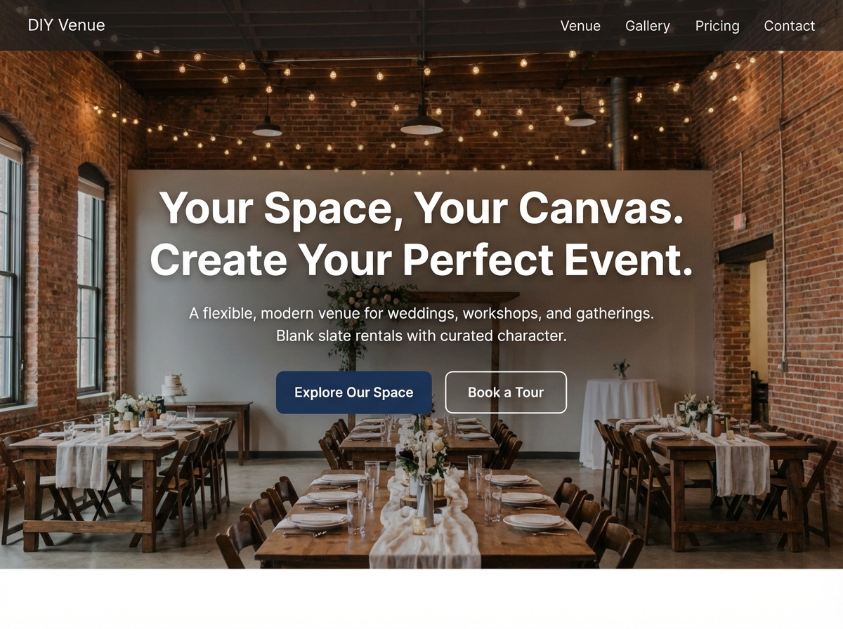 Build Your Perfect DIY Venue Website website preview