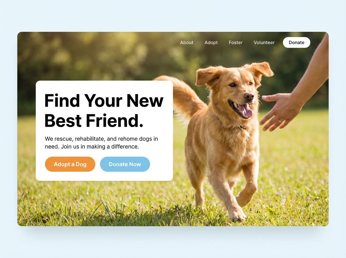 Build a Compassionate Online Home for Your Beloved Canine Rescues website preview