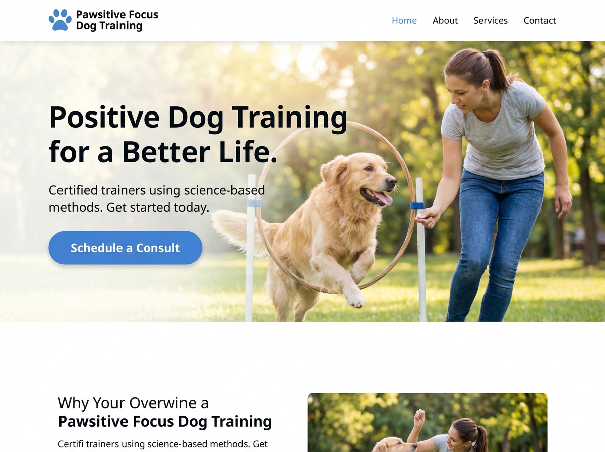 Build Your Top-Rated Dog Training Business Website Today website preview