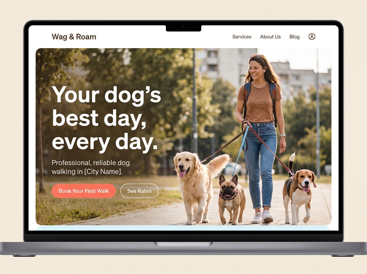 Build Your Top-Rated Dog Walker Website Today website preview