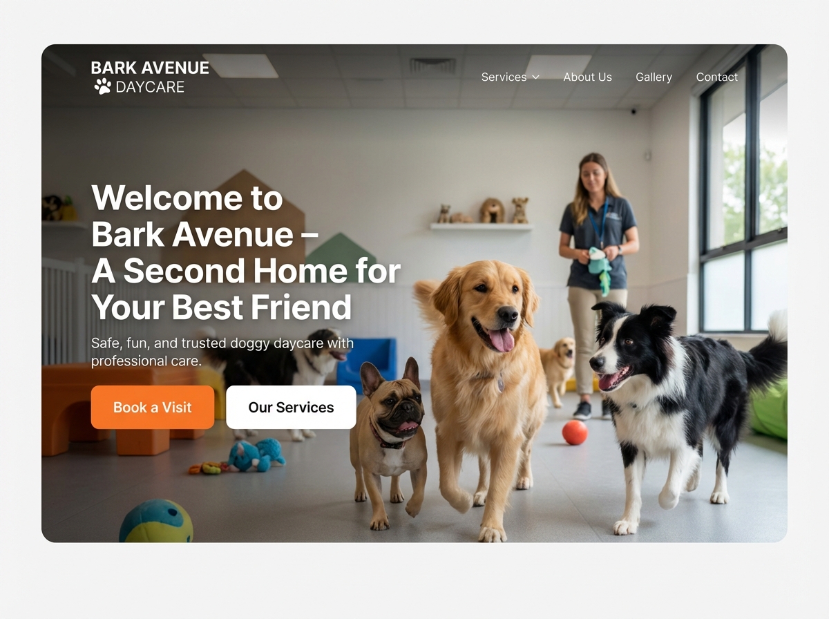 Launch Your Pawsome Doggy Daycare Business Website website preview