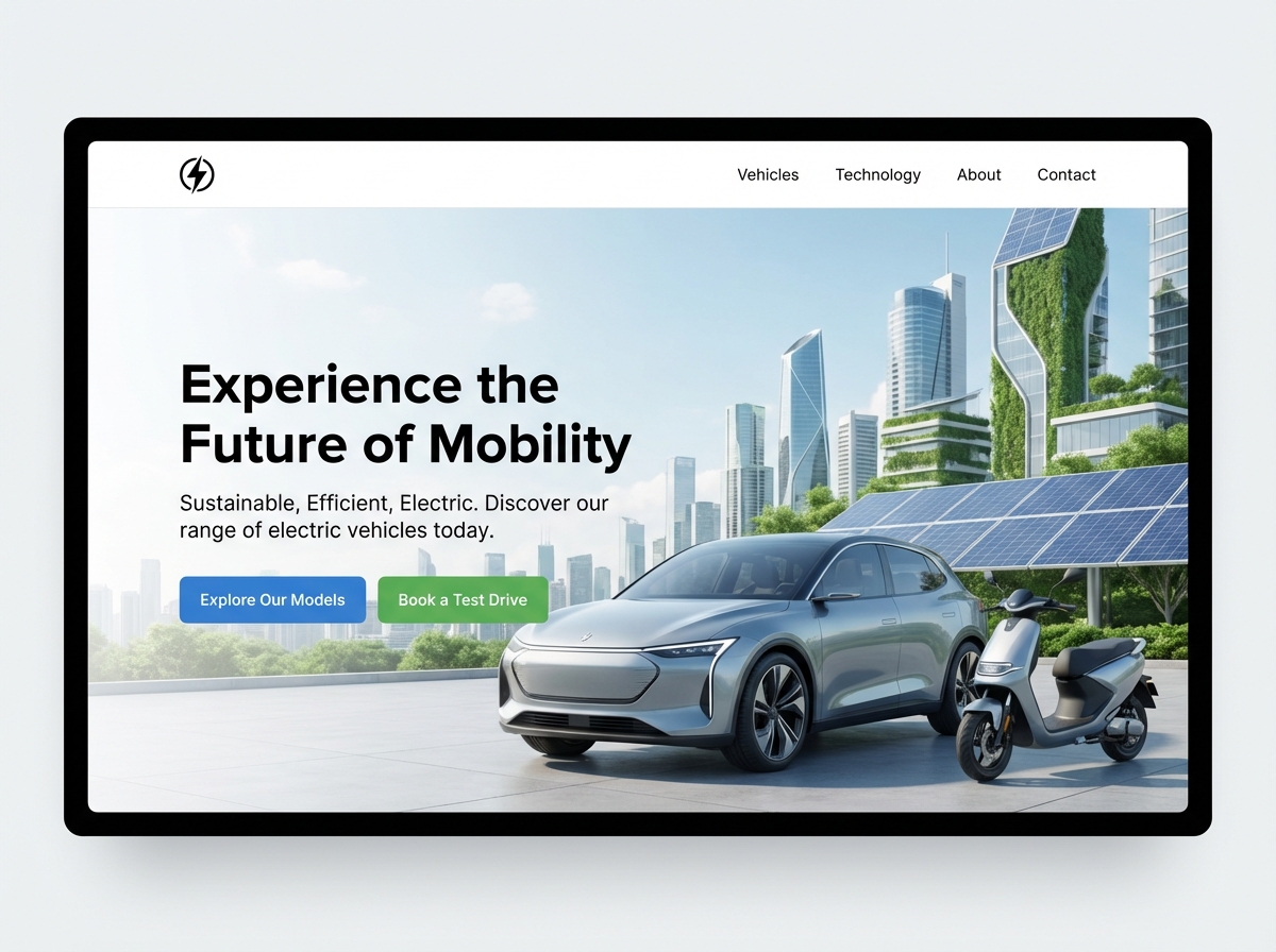 Launch Your Cutting-Edge <span class='gradient-text'>Electric Mobility Website</span> website preview