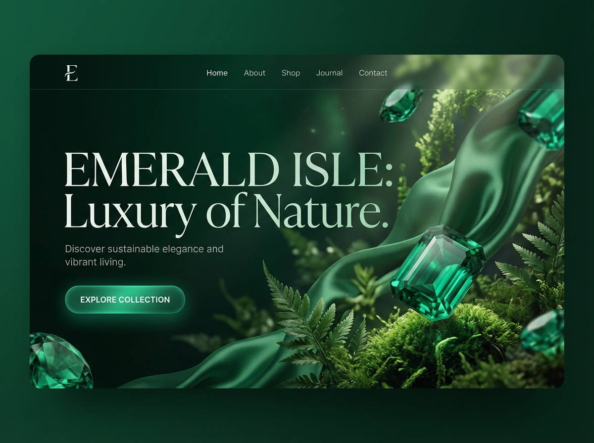 Create Stunning Websites with the Alluring Power of Emerald Color website preview