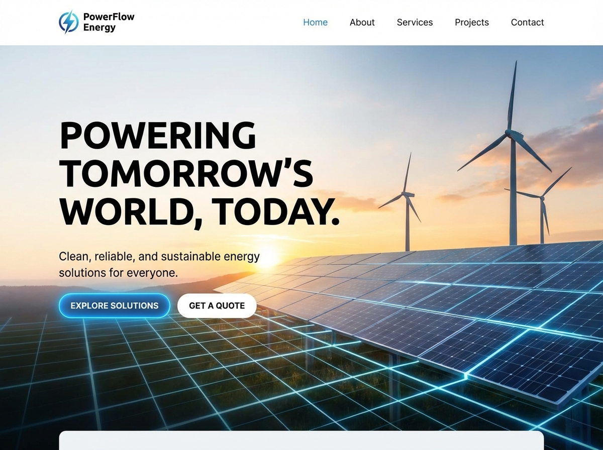 Build Your Energy Sector Website with Ease website preview