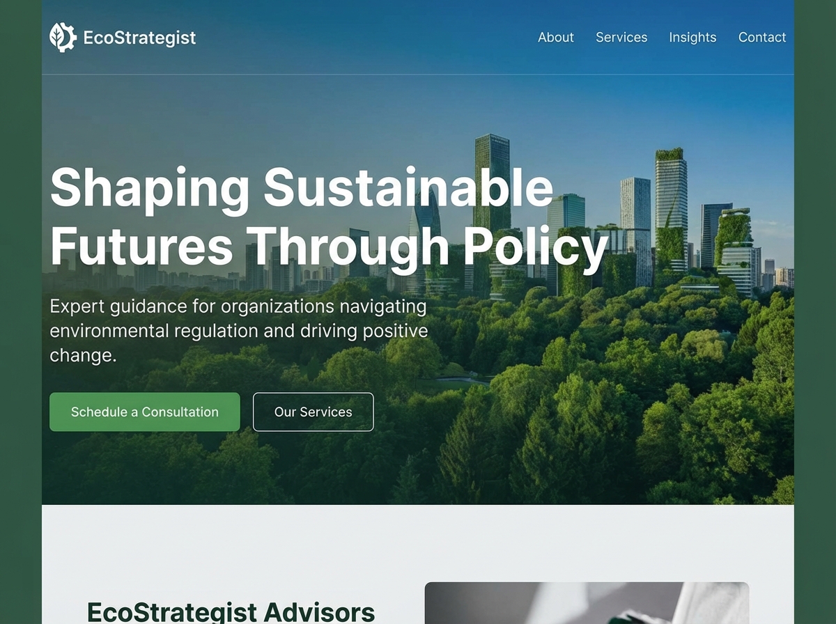 Build Your Influence: Professional Environmental Policy Advisor Websites website preview