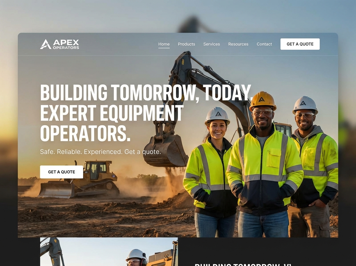 Build Your Professional Equipment Operator Website website preview