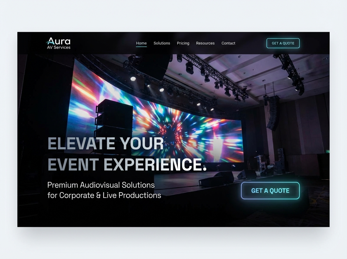 Build a Stunning Website for Your Event Audiovisual Services website preview