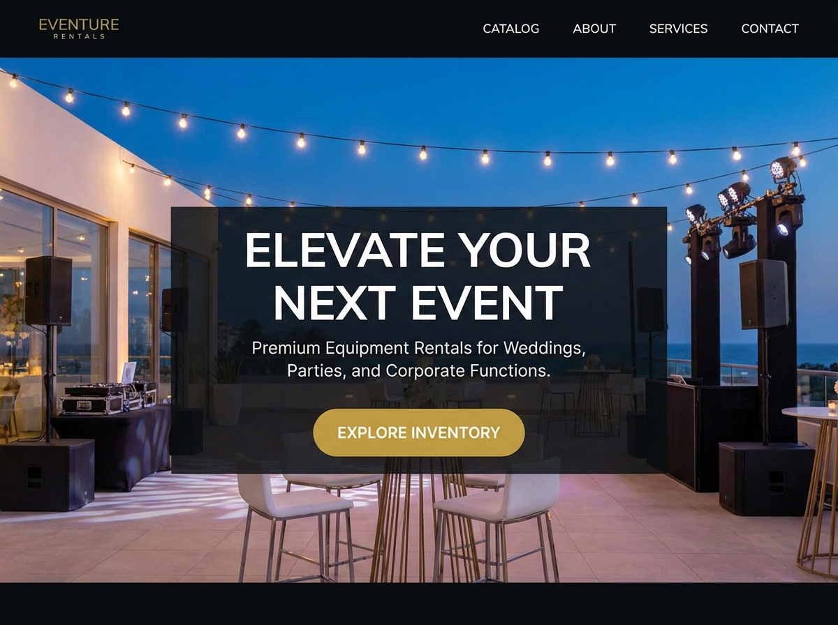 Launch Your Event Equipment Rental Website website preview