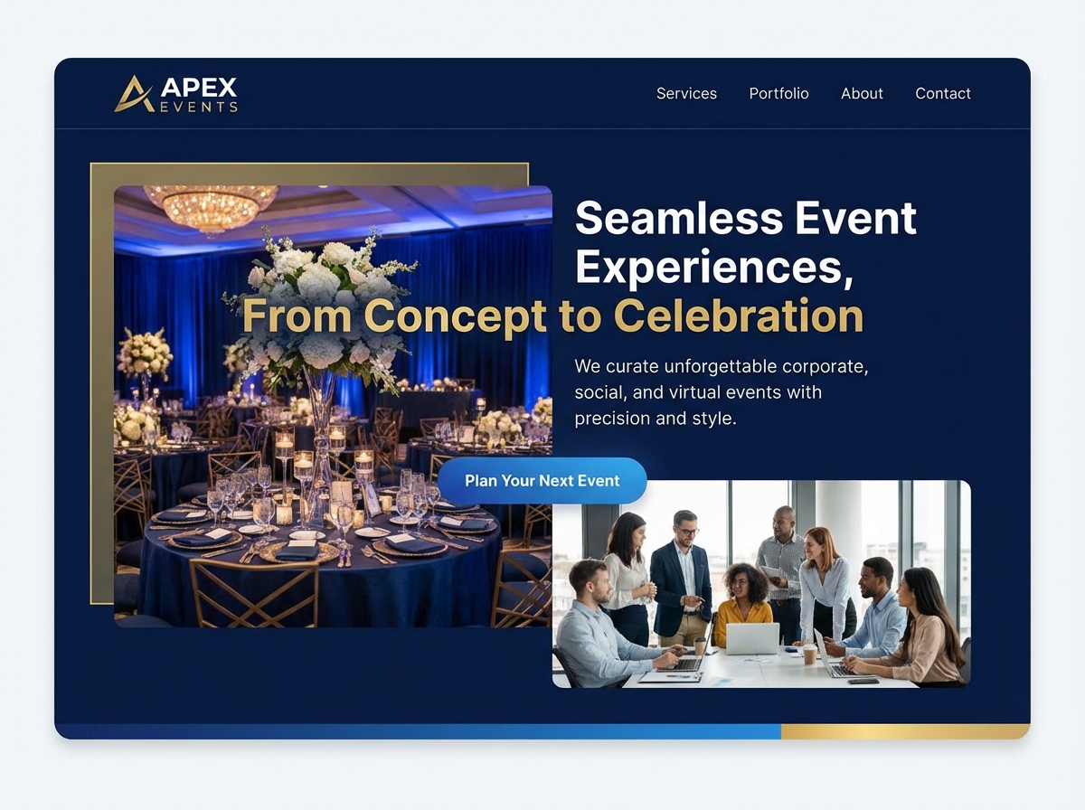 Build Your Event Manager Website Today website preview