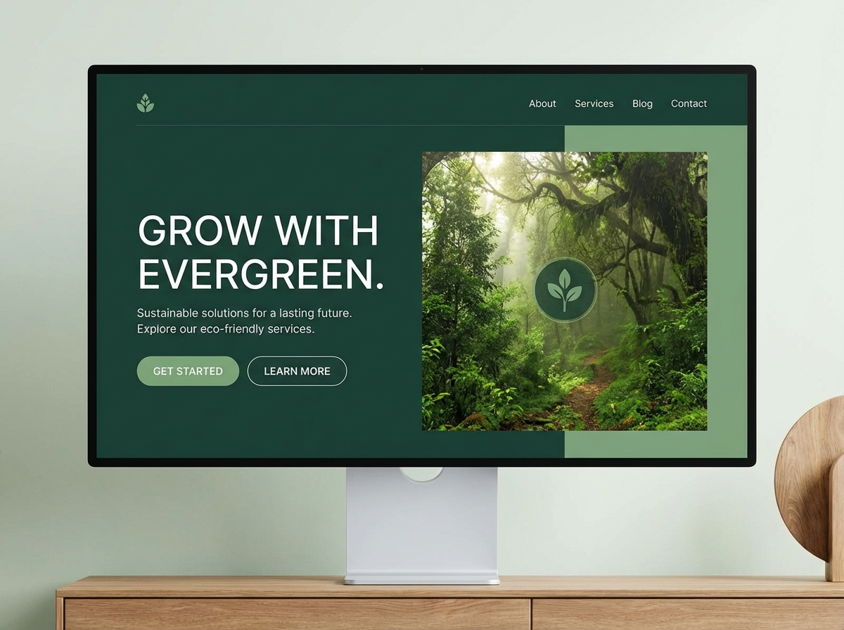 Unleash Your Brand with Timeless Evergreen Green Color website preview