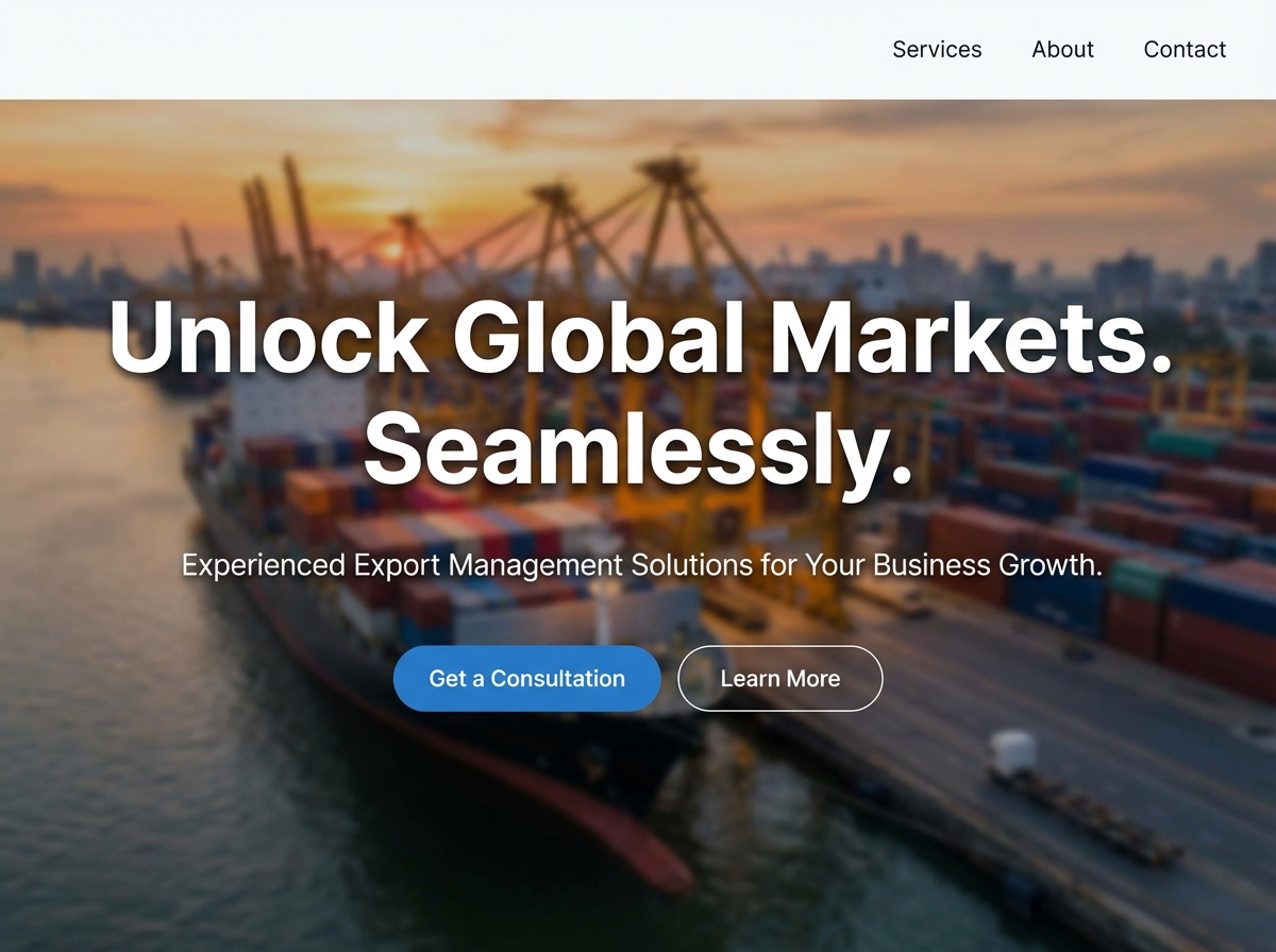 Build Your Professional Export Manager Website website preview