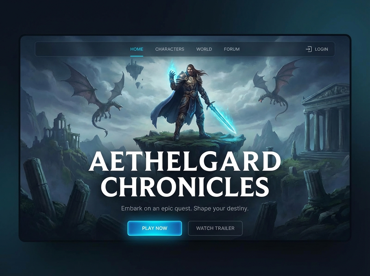 Build Your Epic Fantasy Game Website website preview