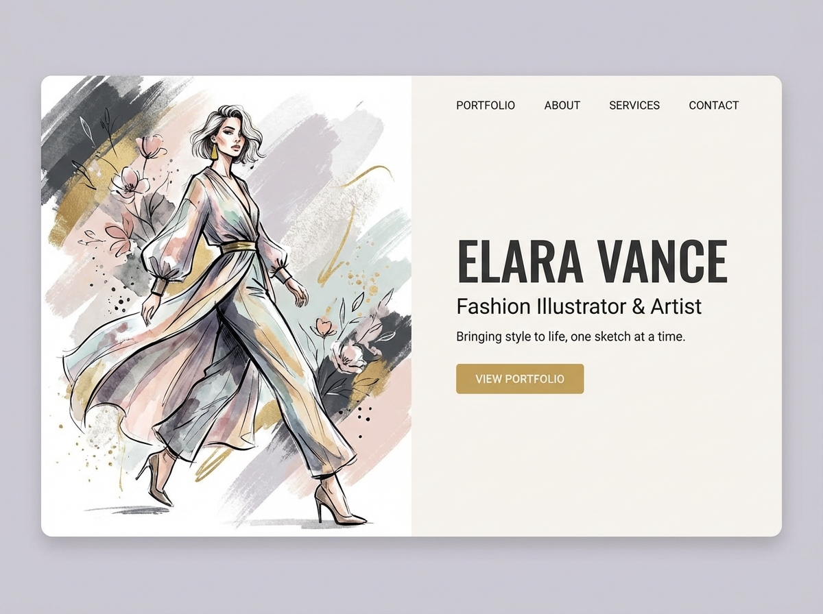 Build Your Stunning Online Fashion Illustration Portfolio website preview