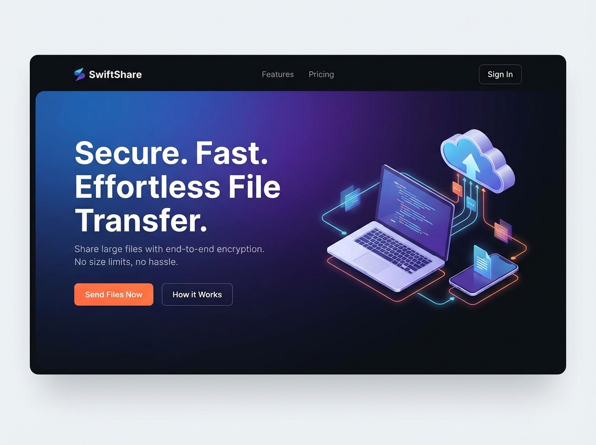 Streamline Your Workflow with Effortless Online File Transfer website preview