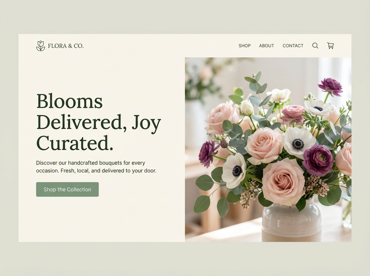 Build Your Blooming Online Flower Shop with Grigora website preview