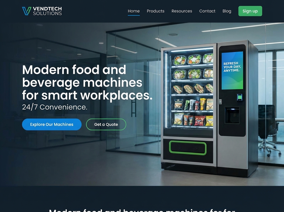 Build a Powerful Website for Your Food and Vending Machines Business website preview