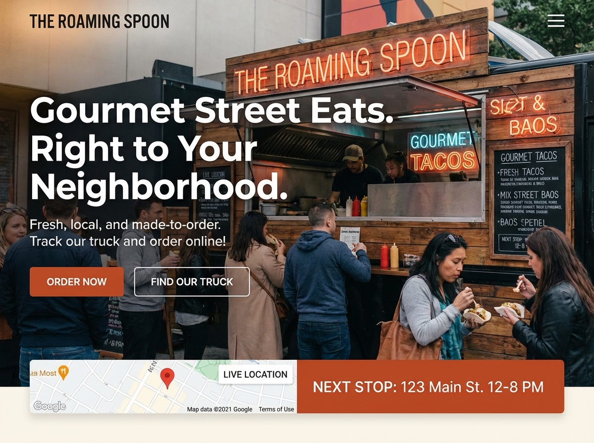 Build a Deliciously Simple Food Truck Website website preview