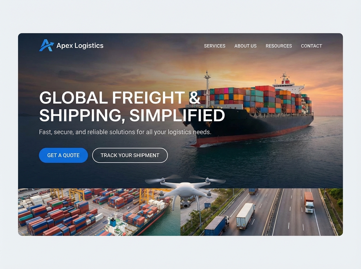 Build Your Global <span class="gradient-text">Freight & Shipping Website</span> website preview