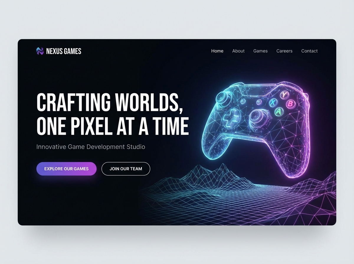 Build a stunning portfolio as a game developer. website preview