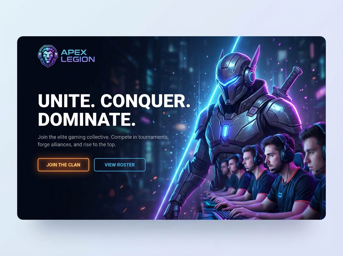 Build Your Ultimate Gaming Clan Website with Grigora website preview