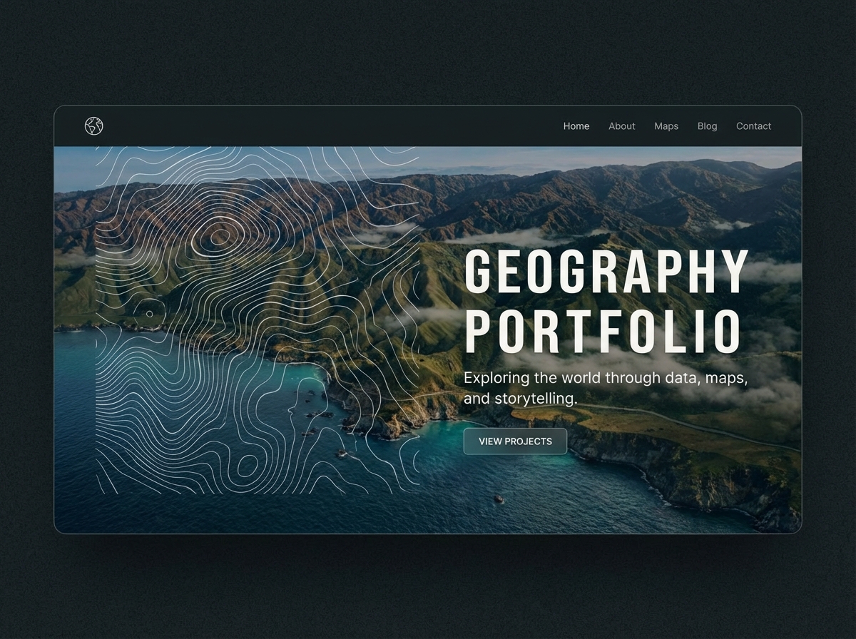 Build a stunning geography portfolio that gets you hired. website preview