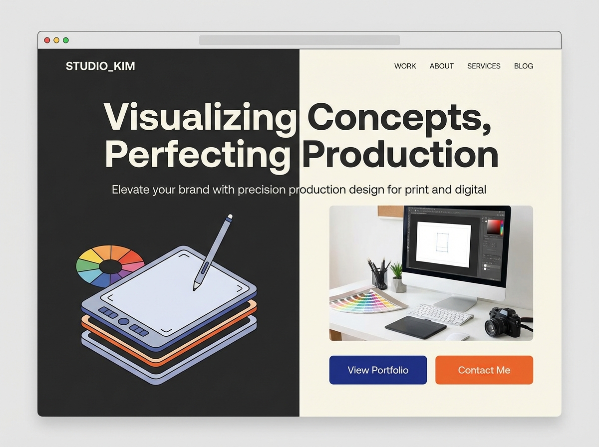 Build Your Dynamic Online Portfolio as a Graphic Production Artist website preview