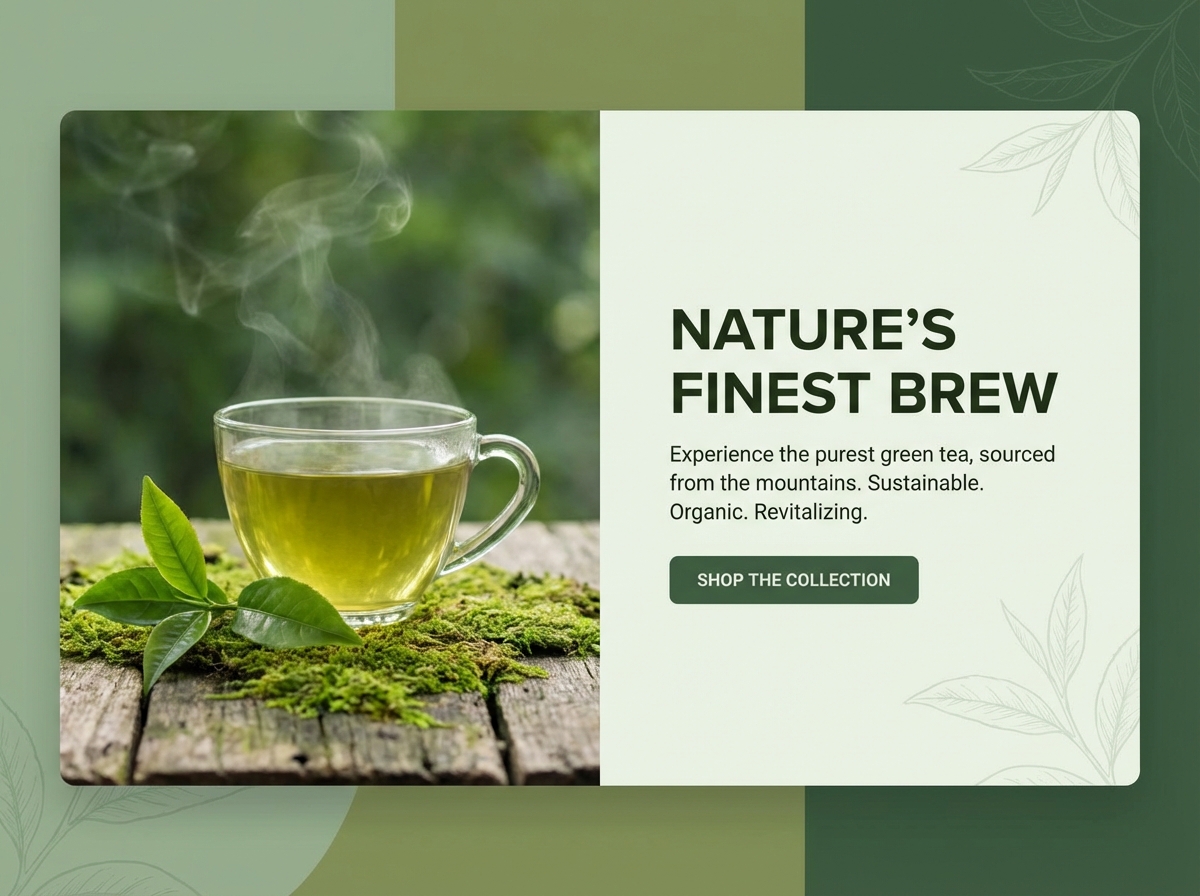Showcase Your Brand in the Perfect Green Tea Color Palette website preview