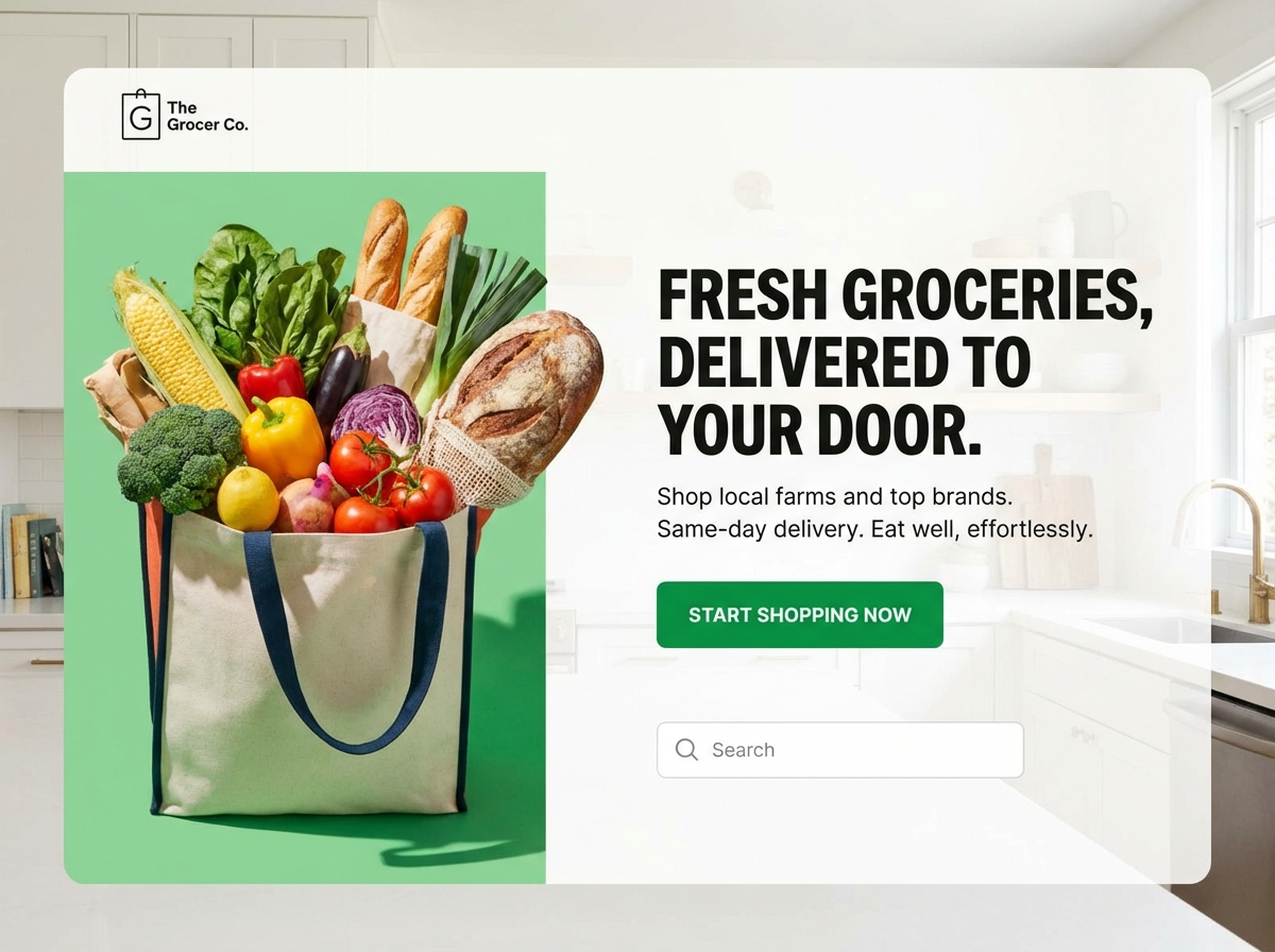 Build a High-Converting Online <gradient>Grocery Store Website</gradient> website preview