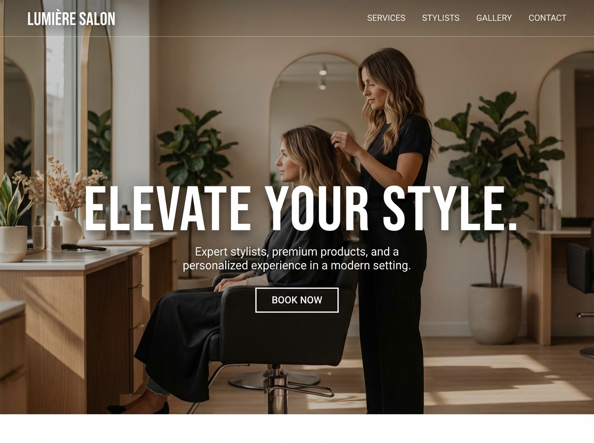 Build Your Dream Hair Salon Website Today website preview