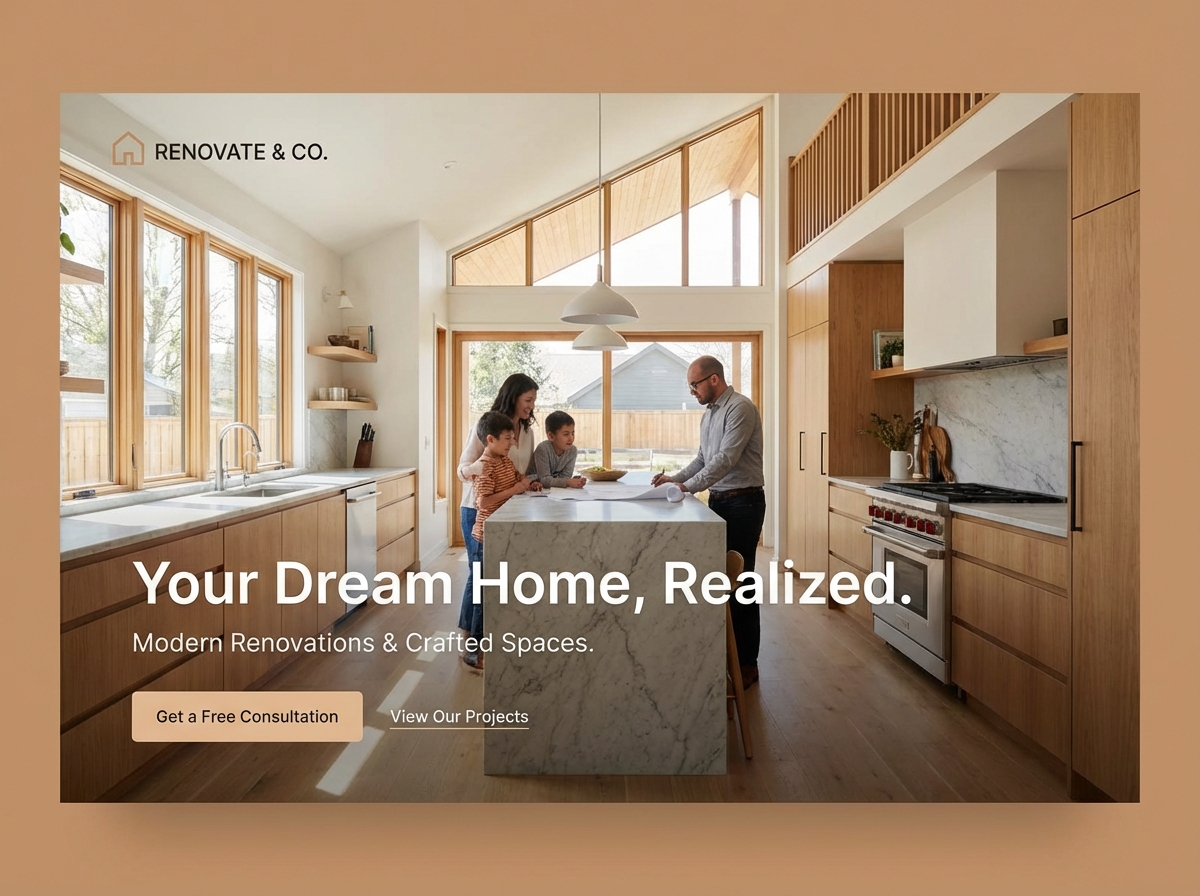 Build a stunning website for your home renovation services. website preview