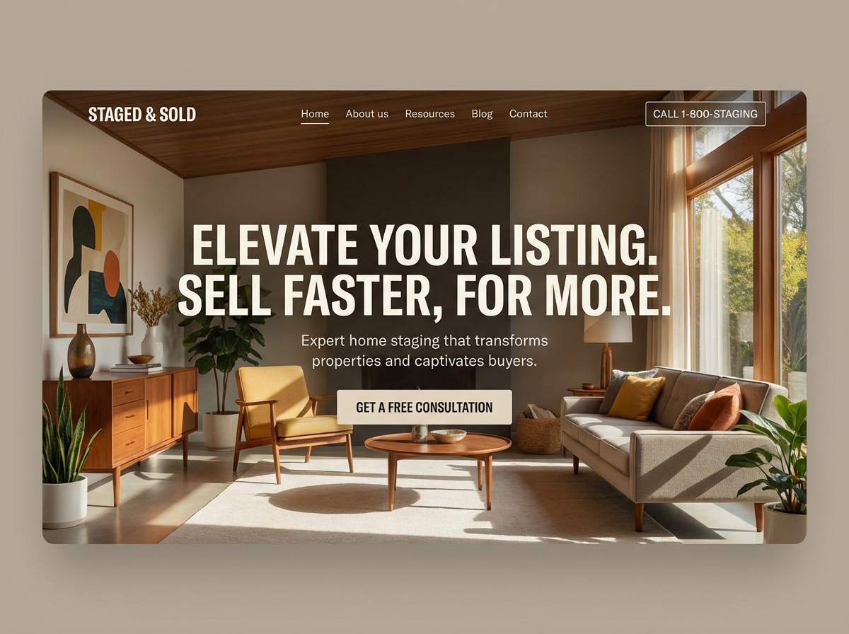 Launch Your Dream Home Staging Website Today website preview