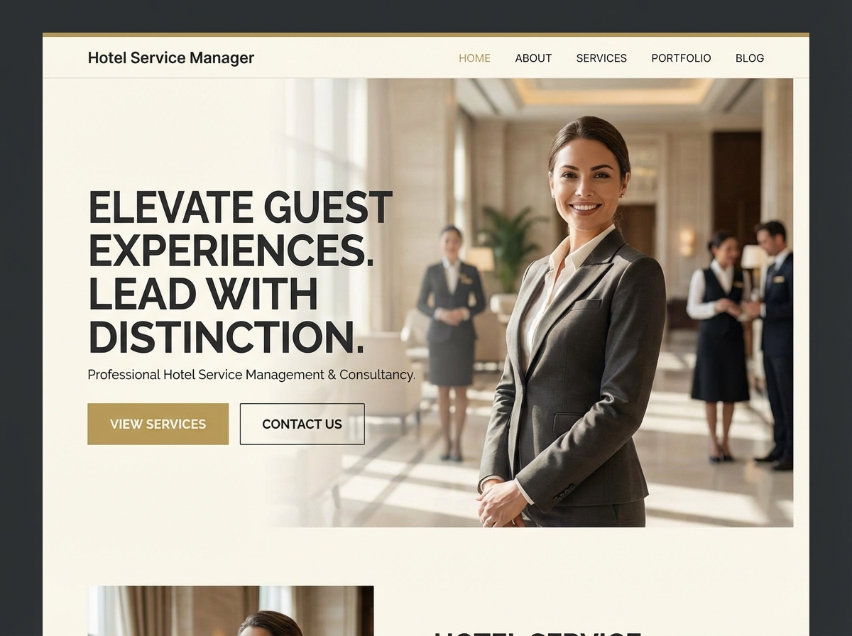 Build Your Powerful Online Presence as a Hotel Service Manager website preview