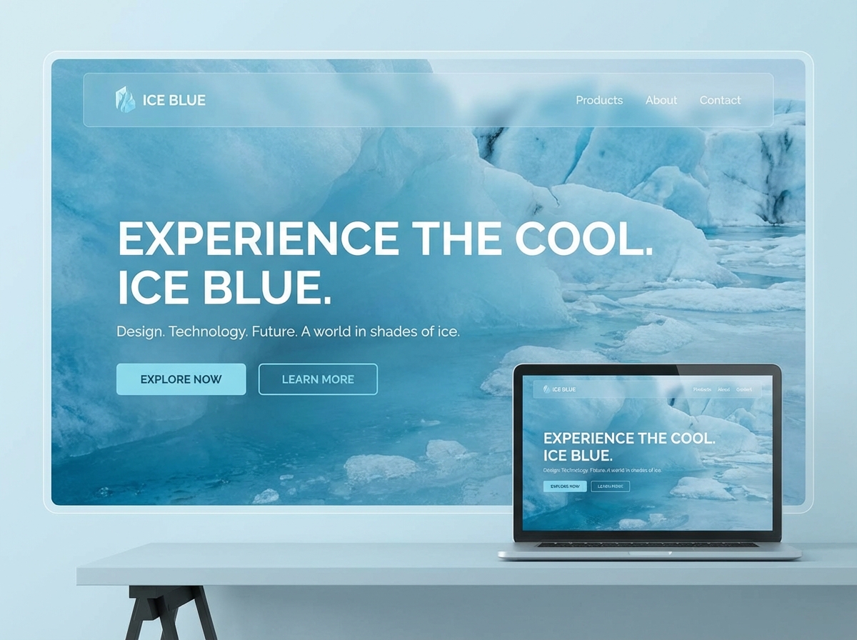 Unleash Creativity with the Perfect Ice Blue Color Palette website preview