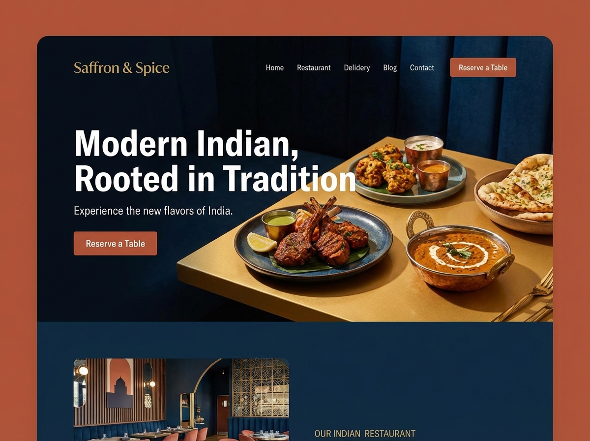 Build Your Authentic Indian Restaurant Website website preview